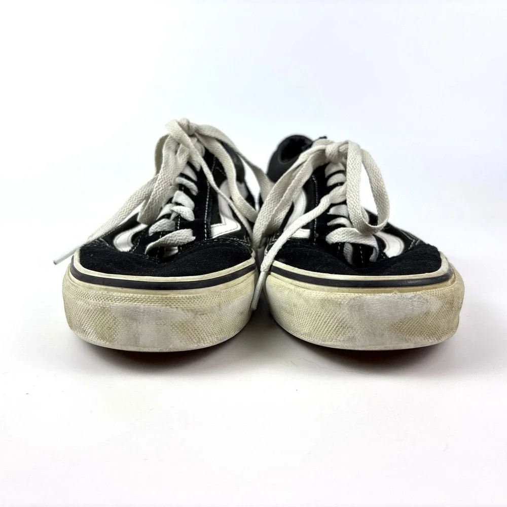 Vans Old Skool Low Top Skate Shoes M 7‎ W 8.5 Black White Canvas Suede - Picture 2 of 16